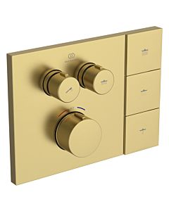 Ideal Standard CeraTherm Navigo Solos kit de finition A7894A2 carré, pour thermostat de douche à encastrer, or brossé