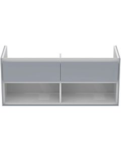 Ideal Standard Connect Air DoppelWaschtischunterschrank E0829EQ 120x51,7x44cm, 2 Auszüge, hellgrau glänzend/weiß matt
