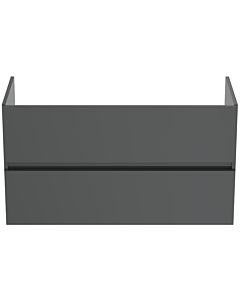 Ideal Standard Eurovit Plus Möbeldoppelwaschtischunterschrank R0265TI Grau glänzend lackiert, 100x44x55cm, 2 Auszüge