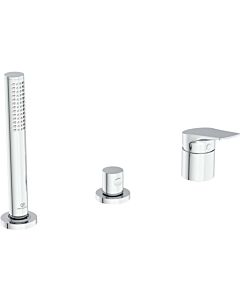 Ideal Standard La Dolce Vita Mitigeur de bain 3 trous BD670AA pour rebord de baignoire, sans bec, avec douchette à main, chromé