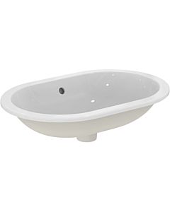 Ideal Standard Connect vasque à encastrer E504901 ovale, sans trou pour robinetterie, avec trop-plein, 62 x 41 cm, blanc