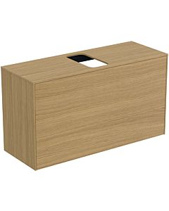 Ideal Standard Conca Waschtisch-Unterschrank T3936Y6 mit Ausschnitt, 1 Auszug, 100x37x55 cm, mittig, Eiche hell Furnier