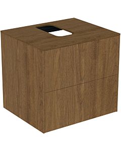 Ideal Standard Conca vanity unit T3940Y5 with cut-out, 2 pull-outs, 60x50.5x55 cm, in the middle, dark walnut veneer