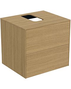 Ideal Standard Conca vanity unit T3940Y6 with cut-out, 2 pull-outs, 60x50.5x55 cm, in the middle, Eiche hell veneer