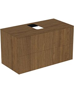 Ideal Standard Conca vanity unit T3942Y5 with cutout, 2 pull-outs, 100x50.5x55 cm, center, dark walnut veneer