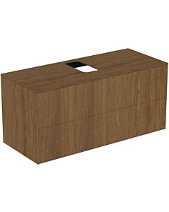 Ideal Standard vasque Conca T3943Y5 avec découpe, 2 tiroirs, 120x50,5x55 cm, centre, placage noyer foncé