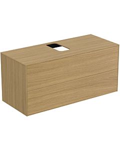 Ideal Standard vasque Conca T3943Y6 avec découpe, 2 tiroirs, 120x50,5x55 cm, centre, placage Eiche hell