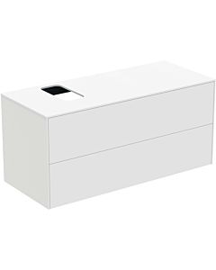 Ideal Standard vasque Conca T3944Y1 avec découpe, 2 tiroirs, 120x50,5x55 cm, droite / gauche, laqué blanc mat