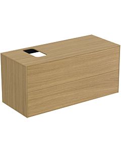Ideal Standard Conca Waschtisch-Unterschrank T3944Y6 mit Ausschnitt, 2 Auszüge, 120x50,5x55 cm, rechts/links, Eiche hell Furnier