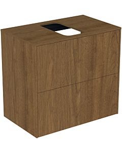 Ideal Standard vasque Conca T3946Y5 avec découpe, 2 tiroirs, 60x37x55 cm, centre, placage noyer foncé