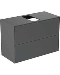 Ideal Standard vasque Conca T3947Y2 avec découpe, 2 tiroirs, 80x37x55 cm, centre, laqué anthracite mat