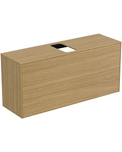 Ideal Standard Conca vanity unit T3949Y6 with cutout, 2 pull-outs, 120x37x55 cm, center, Eiche hell veneer