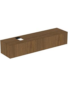 Ideal Standard Conca vanity unit T3986Y5 with cut-out, 2 pull-outs, 200x50.5x37 cm, dark walnut veneer