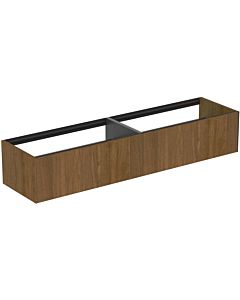 Ideal Standard Conca Waschtisch-Unterschrank T3987Y5 ohne Waschtisch-Platte, 2 Auszüge, 200x50,5x36 cm, Walnuss dunkel Furnier