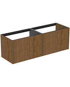 Ideal Standard Conca vanity unit T3990Y5 without vanity top, 4 pull-outs, 160x50.5x54 cm, dark walnut veneer