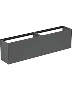 Ideal Standard Conca Waschtisch-Unterschrank T3999Y2 ohne Waschtischplatte, 2 Auszüge, 200 x 37 x 54 cm, Anthrazit matt lackiert