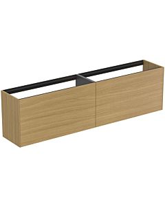 Ideal Standard Conca vanity unit T3999Y6 without vanity top, 2 pull-outs, 200 x 37 x 54 cm, Eiche hell veneer
