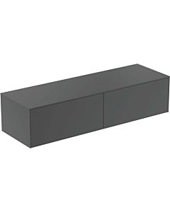 Ideal Standard Conca Waschtisch-Unterschrank T4315Y2 ohne Ausschnitt, 2 Auszüge, 160x50,5x37 cm, Anthrazit matt lackiert