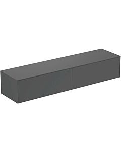 Ideal Standard Conca vanity unit T4316Y2 without cutout, 2 pull-outs, 200x50.5x37 cm, matt anthracite lacquered