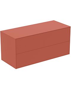 Ideal Standard vasque Conca T4324Y3 sans découpe, 2 tiroirs, 120x50,5x55 cm, laqué mat Sunset