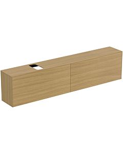 Ideal Standard Conca vanity unit T4340Y6 240x37x55cm, with cutout, 2 Eiche hell outs, Eiche hell veneer