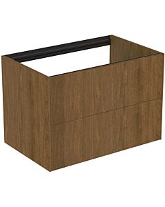 Ideal Standard Conca Waschtisch-Unterschrank T4356Y5 ohne Waschtisch-Platte, 2 Auszüge, 80x50,5x54 cm, Walnuss dunkel Furnier