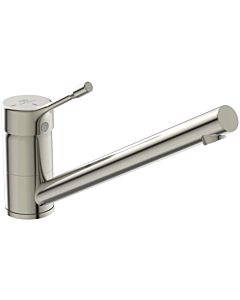 Ideal Standard Mélangeur de cuisine CeraLook BC292GN BlueStart, saillie 230 mm, aspect acier inoxydable