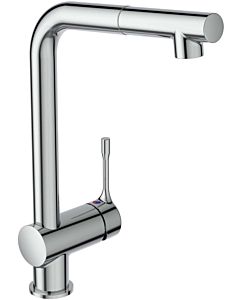 Ideal Standard Robinet de cuisine CeraLook BC177AA chromé, ND, avec bec haut et douchette extractible, saillie 207 mm