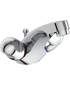 Ideal Standard Waschtisch-2-Griffarmatur Alpha  verchromt, Ausladung 120 mm, m. Ablaufgarnitur