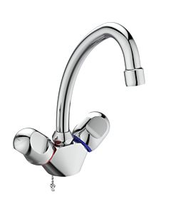 Ideal Standard Alpha Waschtischarmatur B2037AA chrom, Ausladung 155 mm, mit versenkbarer Kette