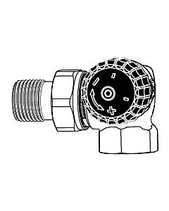 corps de vanne thermostatique Heimeier 2340-02.000 Rp 2000 / 2xR 2000 / 2, angle coudé, bronze, droite, faible résistance