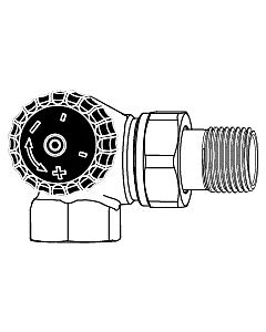corps de vanne thermostatique Heimeier 2341-02.000 Rp 2000 / 2xR 2000 / 2, Winkeleck, bronze, gauche, faible résistance