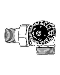 Heimeier corps de vanne thermostatique 2342-02.000 G 3/4 AGxR 2000 / 2, Winkeleck, bronze, droite, faible résistance