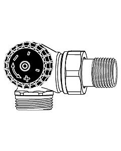 Heimeier corps de vanne thermostatique 2343-02.000 G 3/4 AGxR 2000 / 2, Winkeleck, bronze, gauche, faible résistance