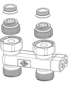 Heimeier Umlenkstück 0542-50.000 G 3/4 AGxR 1/2, Durchgang
