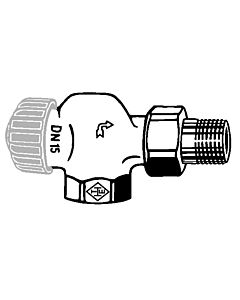 Heimeier Thermostat-Ventilunterteil 2245-02.000 Rp 1/2xR 1/2, Axial, Rotguss vernickelt, geringer Widerstand