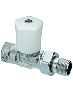 Heimeier Bathroom Radiators regulating valve 0122-01.500 DN 10, straight, nickel-plated gunmetal, with presetting
