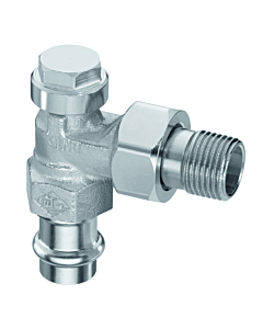 Heimeier lockshield 0341-15.000 R 2000 / 2, corner, gunmetal nickel-plated, Viega Sanpress 15mm