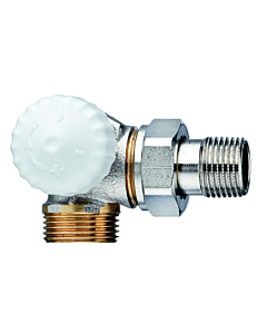 Heimeier Corps de vanne thermostatique V-exact II 3733-02.000 R 2000 / 2xG 3/4 AG, Winkeleck, bronze nickelé, gauche