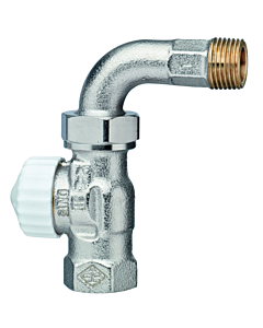 Heimeier V-exact II thermostatic valve body 3756-02.000 Rp 2000 / 2xR 2000 / 2, 2000 , nickel-plated gunmetal, with elbow 2000 connection