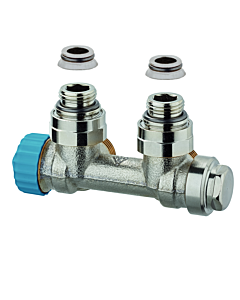 Heimeier monotube vanne Multilux 3855-02.000 Rp 2000 / 2, coin, bronze nickelé