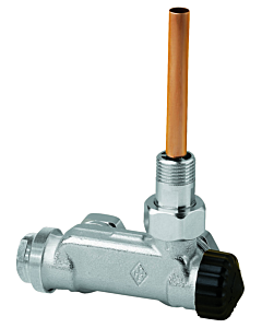 Heimeier Valve EZ Monotone Eckform, DN 15, with dip tube