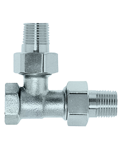 Heimeier bypass match0 4154-02.000 Rp 2000 / 2xR 2000 / 2, laiton nickelé, embout à vis Ø 15mm