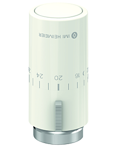 Heimeier tête thermostatique 7550-00.500 point de consigne 1930 -28 degrés C, blanc graduation blanc RAL 9016