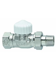 Heimeier Corps de vanne thermostatique V-exact II 9104-01.000 Rp 3 / 8xR 3/8, passage droit, nickelé bronze, préréglage continu