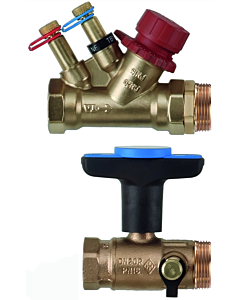Heimeier Anschlussset 2 für Dynacon 9339-02.800 mit TBV NF Reglulierventil und Globo Kugelhahn