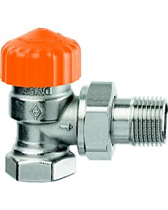 Heimeier Eclipse Thermostat-Ventilunterteil 3461-03.000 Rp 3/4xR 3/4, Eck, Messing vernickelt, verkürzt