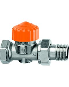 Heimeier Eclipse Thermostat-Ventilunterteil 3462-02.000 Rp 1/2xR 1/2, Durchgang, Messing vernickelt, gekürzt