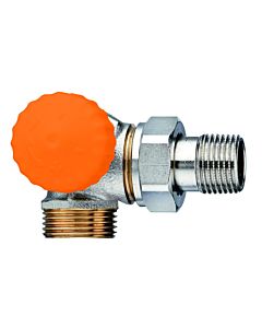 Heimeier Corps de vanne thermostatique Eclipse 3938-02.000 R 2000 / 2xG 3/4 AG, Winkeleck, bronze nickelé, gauche