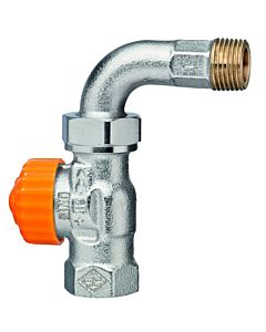 Heimeier Corps de vanne thermostatique Eclipse 3944-02.000 Rp 2000 / 2xR 2000 / 2, passage 2000 , nickelé bronze, avec raccord 2000 coudé